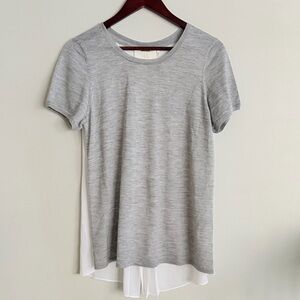 Elie Tahari | Cashmere Knit Top with Chiffon Back | Size Large